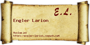 Engler Larion névjegykártya
